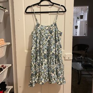 Blue floral mini dress